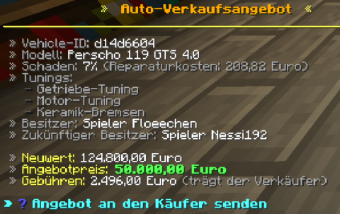 Verkaufangebot Verkaufangebot